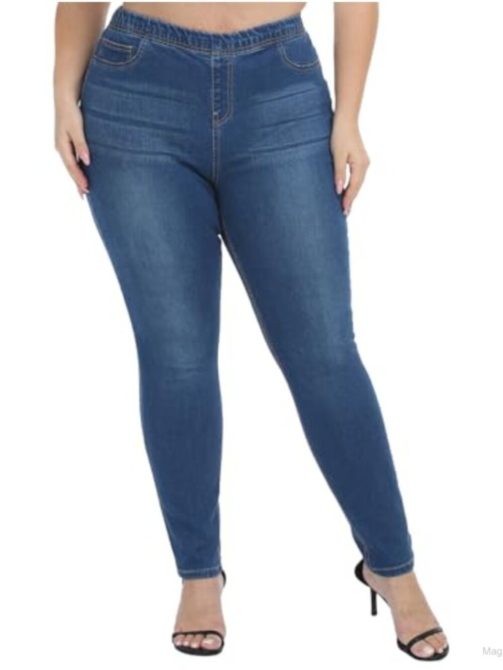 High Waist Stretchy Jeggings for Women Pull On Jeans with Pockets Skinny Fit